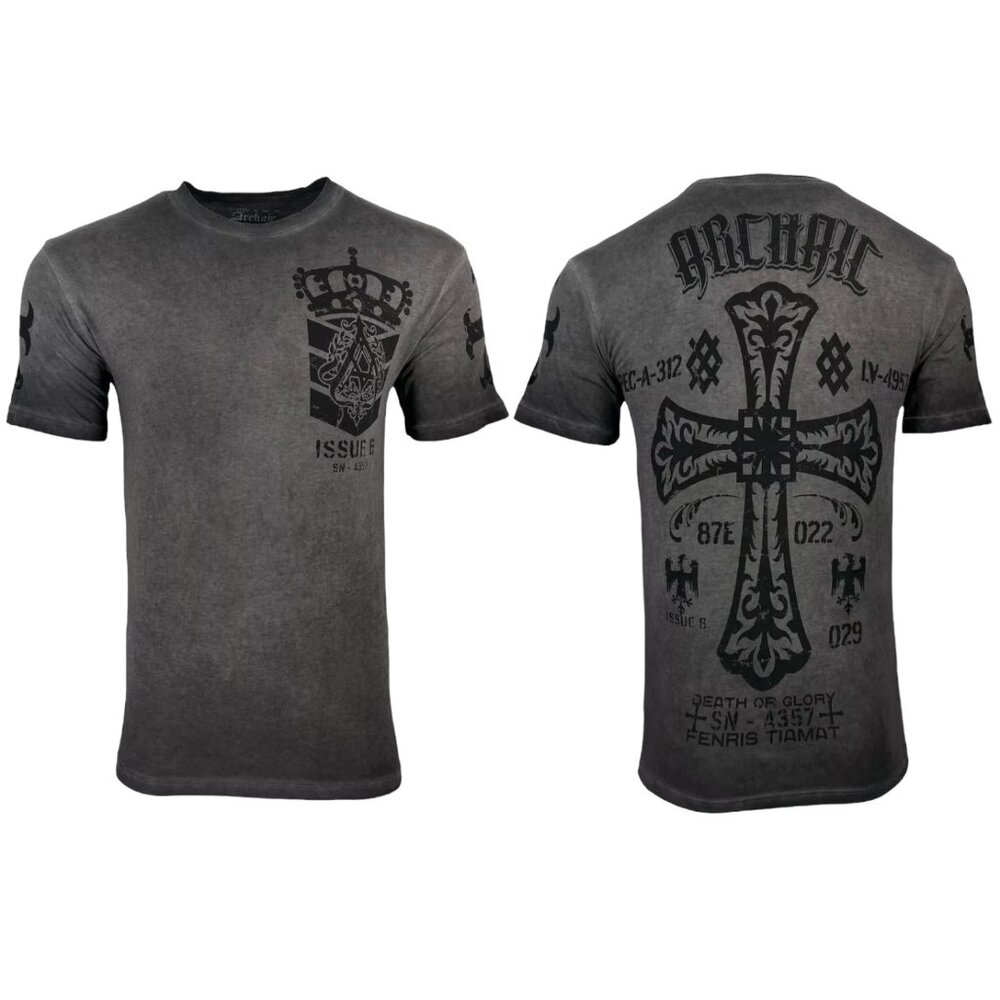 Archaic by Affliction Men's T-Shirt Cold Acid Cross Biker S-5XL
